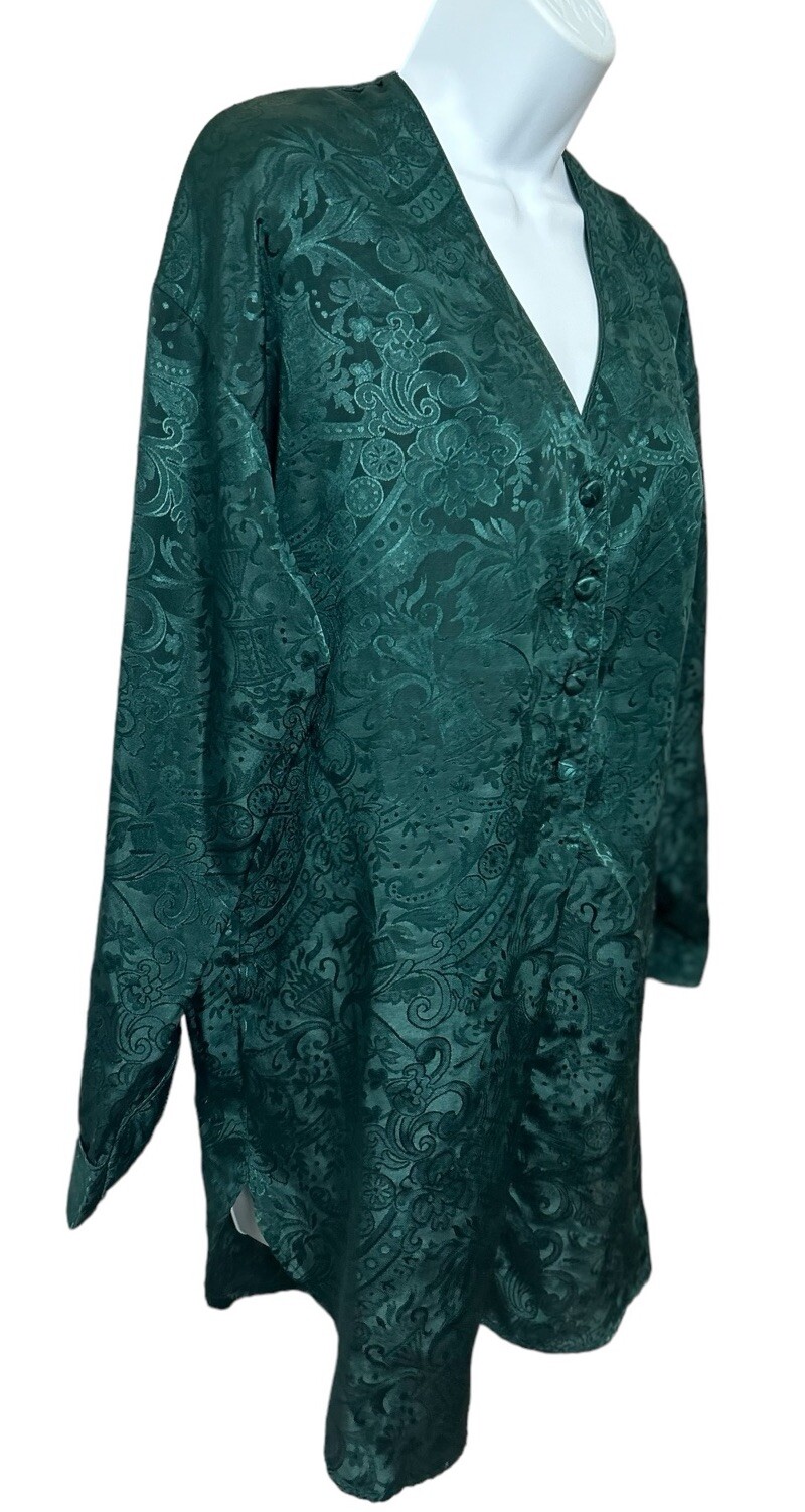 Vintage Victoria’s Secret Gold Label Green Silky Nightgown Sz Small Sleepshirt