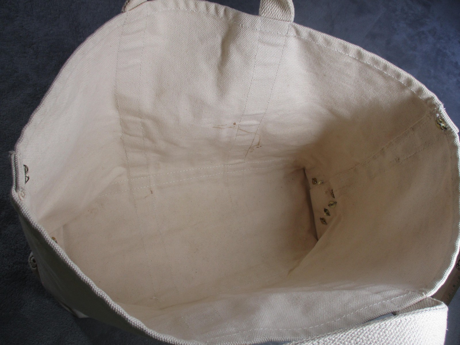 Florida Coast Tote Bag Unisex Large Beige Canvas Bottom Studs Beach Travel