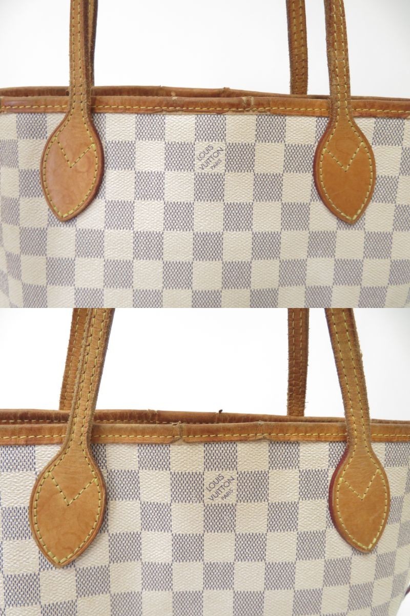 Authentic Louis Vuitton Damier Azur Neverfull PM Tote Bag Handbag F#51248