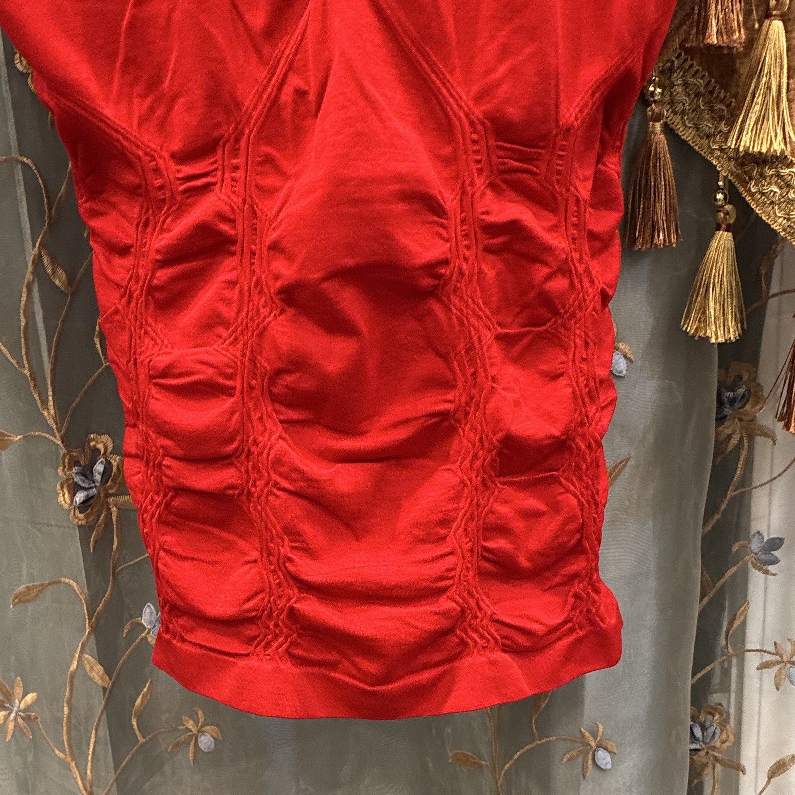 Mopas Red Lace Shaping Camisole Top Size M 95% Nylon 5% Spandex Women