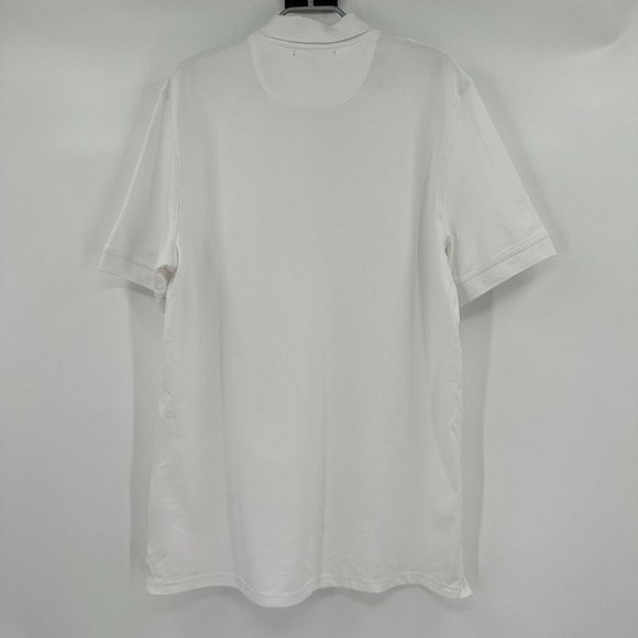 Quince Men’s Organic Cotton Stretch Luxe Pique Polo Shirt White sz M NWT No Logo
