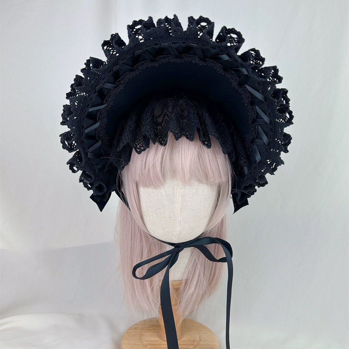 Gothic Women Multi Layer Half Bonnet Hat Victorian Ladies Bonnet for Parties
