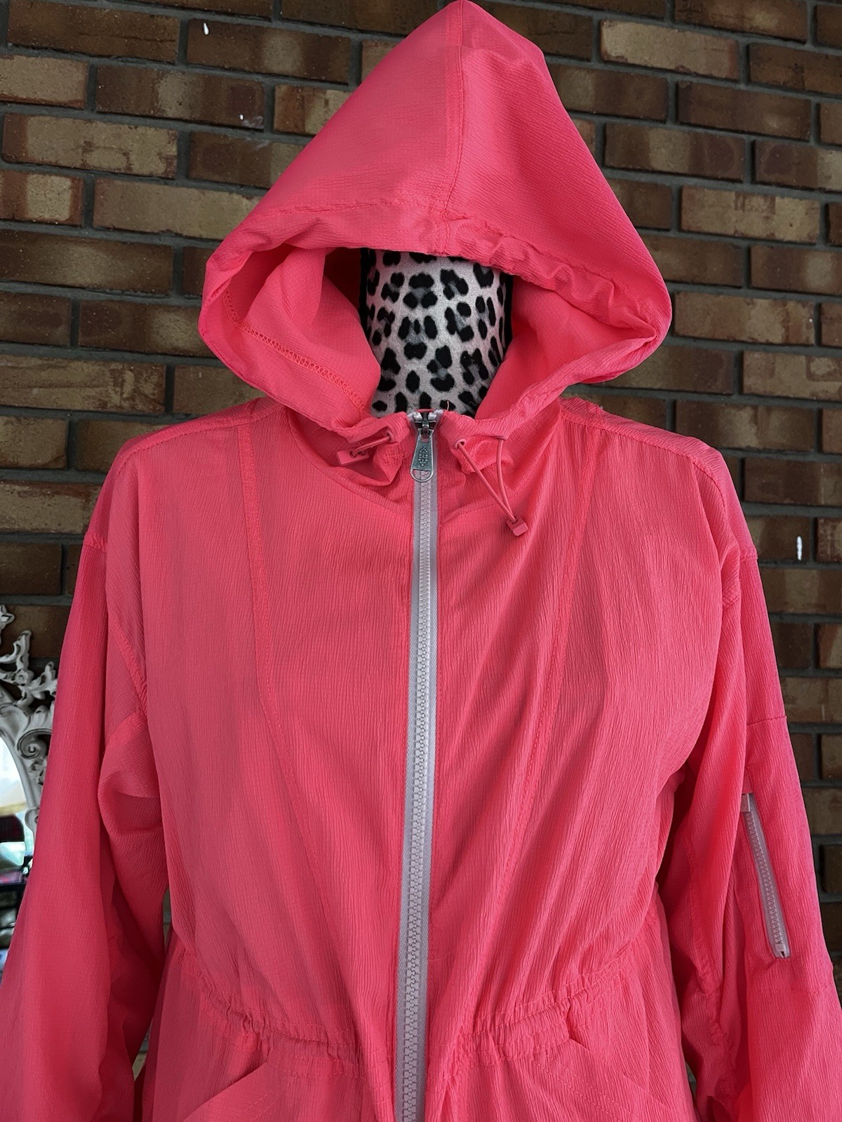 Free People Movement Run Wild Light Jacket (XS) Oversized Neon Pink Vivid Coral