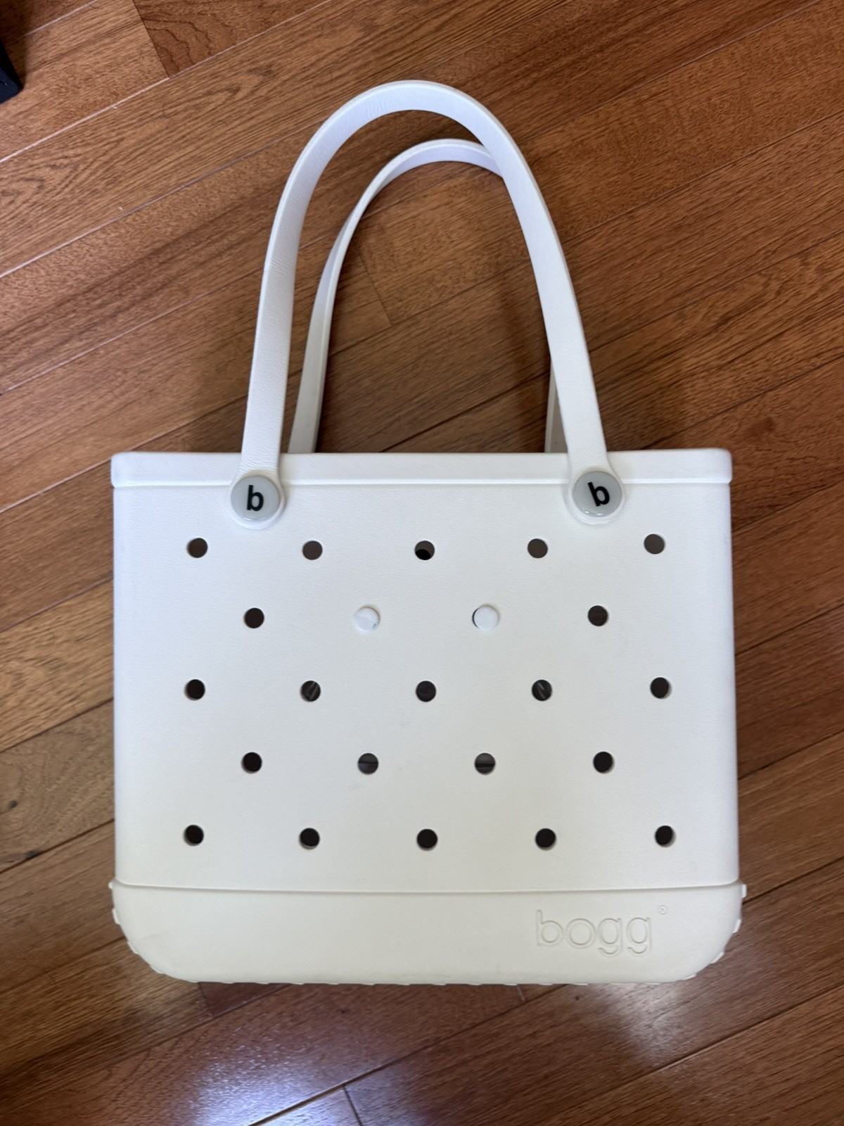 Bogg Bag Baby EVA rubber Tote White Washable Beach Bag with Handles
