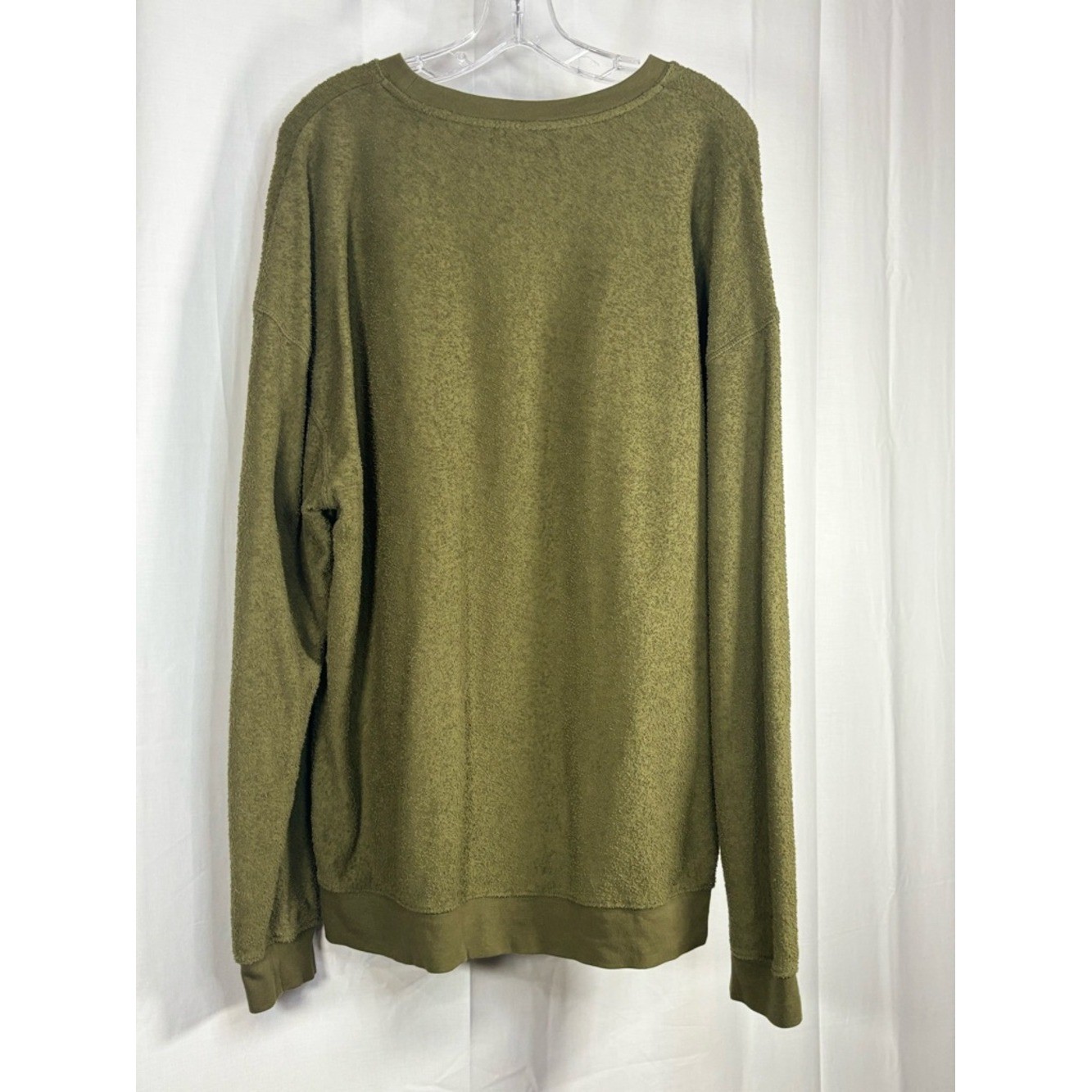 EUC AMERICAN VINTAGE Green Fuzzy Men’s Oversized Crewneck Sweatshirt Size XL