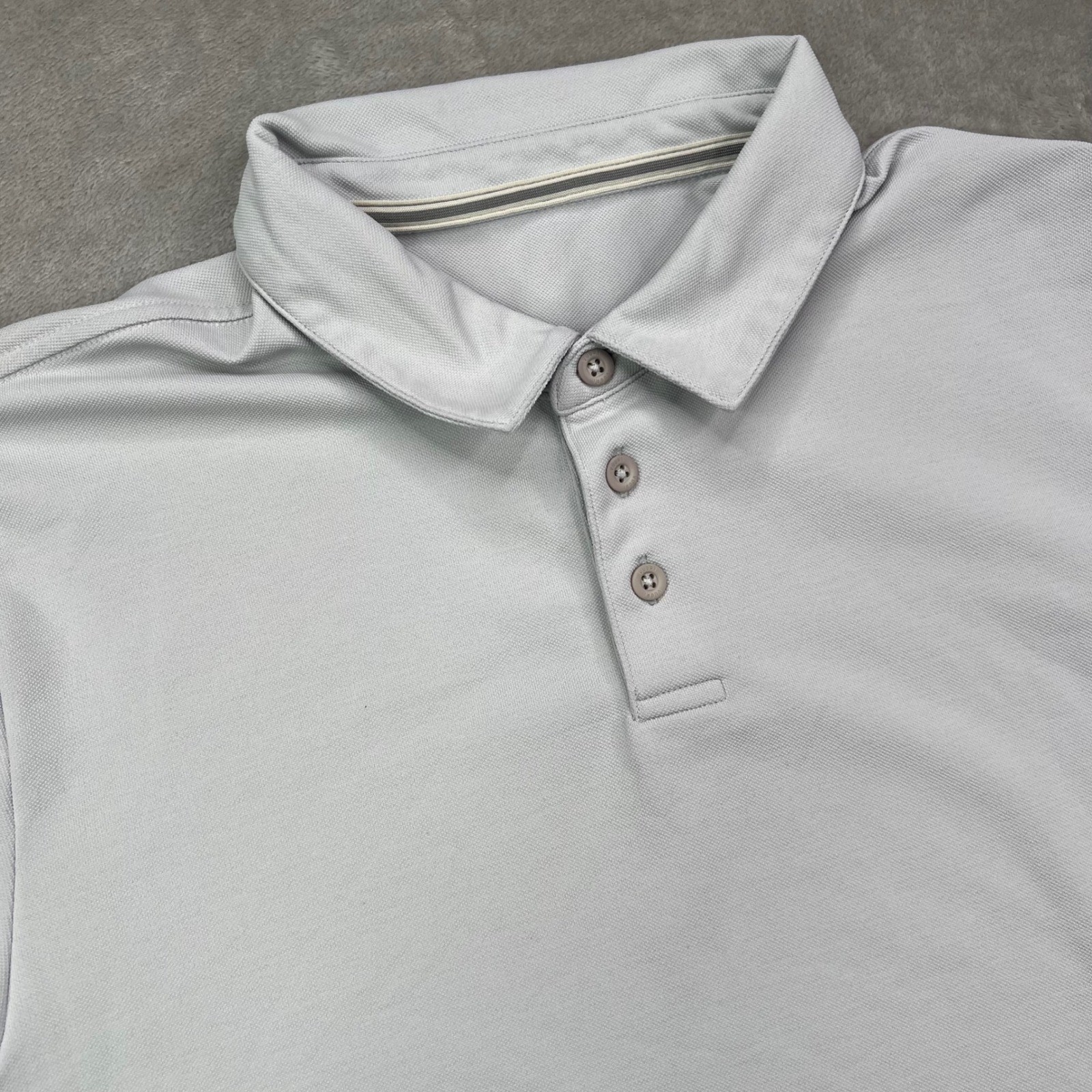 Vuori Gamepoint Polo Shirt Men Large Gray Performance Recycled Polyester Stretch