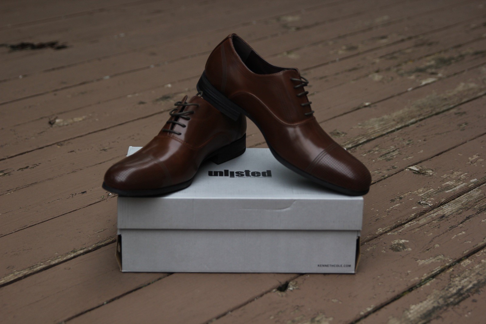 Unlisted by Kenneth Cole St-EEL Home Oxford Cognac Dress Shoes Men’s Size 11