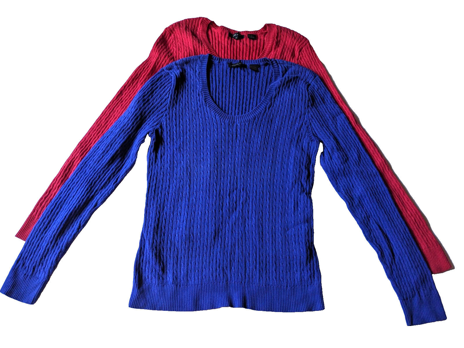 Jeanne Pierre Red + Blue Women’s Longsleeve Sweater Tops (Size M) Bundle