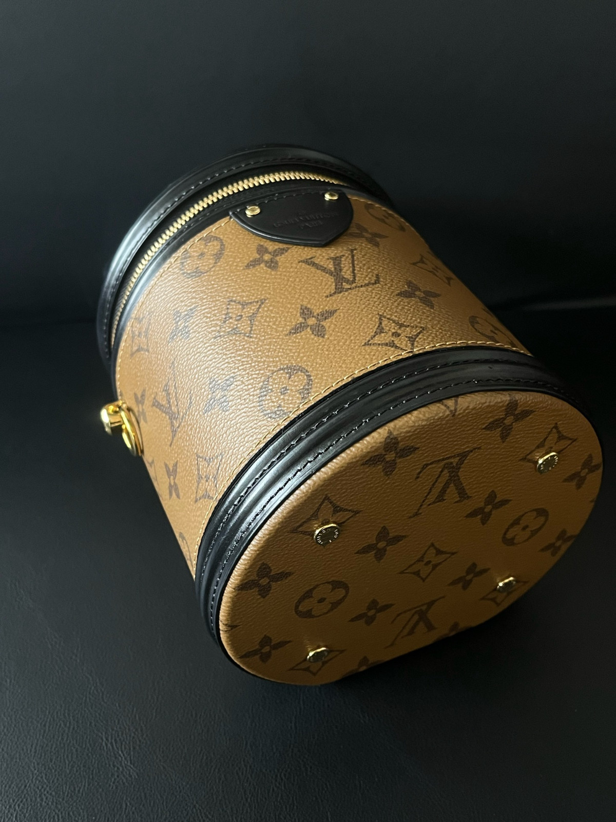 Authentic Louis Vuitton Cannes Monogram Canvas Top Handle Bag Brown Gold-Tone