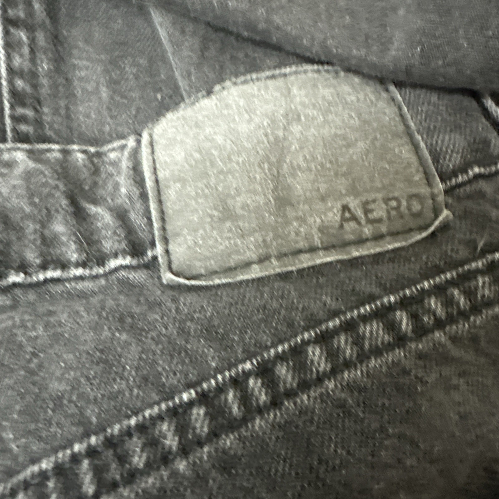 Aeropostale 90s Baggy Straight Jeans Womens 2 Black Distressed Non Stretch