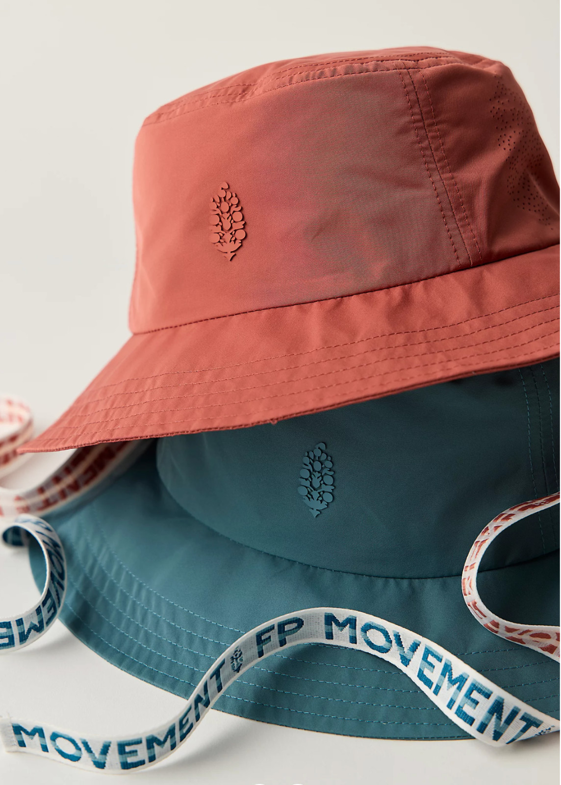 NEW FREE PEOPLE FP MOVEMENT BLUE ADVENTURE LOGO STRAP BUCKET HAT