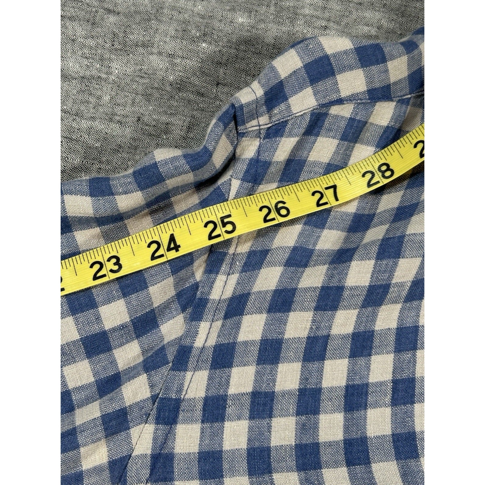 J Crew Baird McNutt Irish Linen Shirt Mens Large Plaid Classic Preppy Button-Up