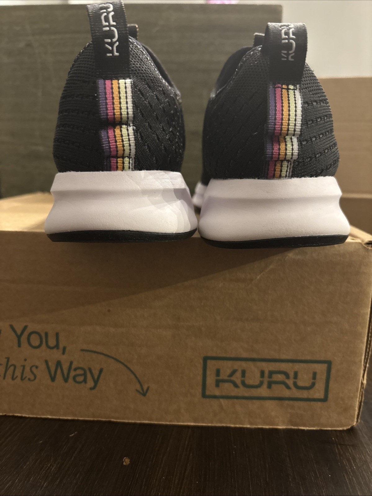 Kuru Atom Slip On Womens Size 7.5 Black White Athletic Walking Shoes Sneakers