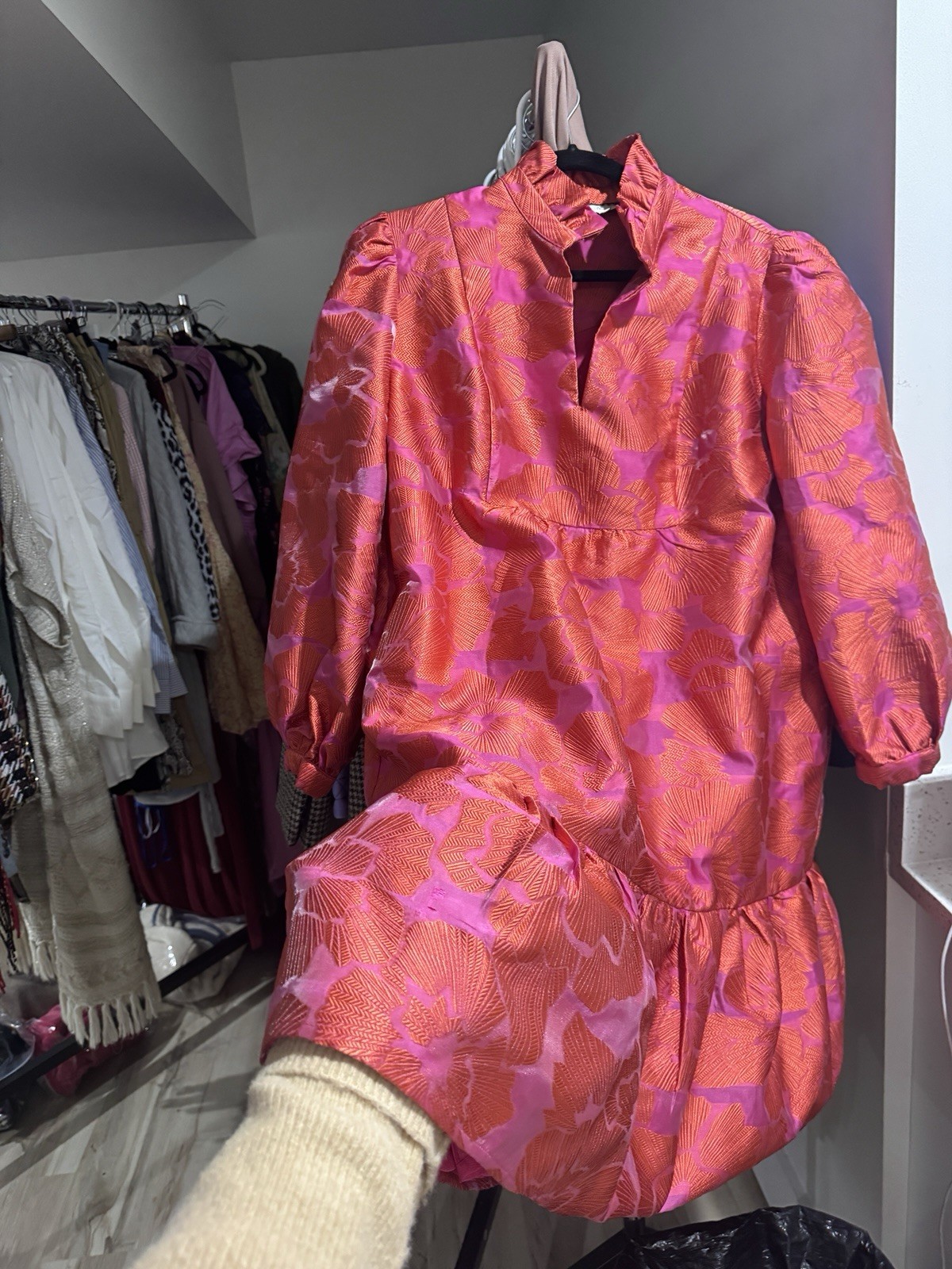 Tuckernuck Red Fil Coupe Palmerston Dress XL balloon sleeve CP