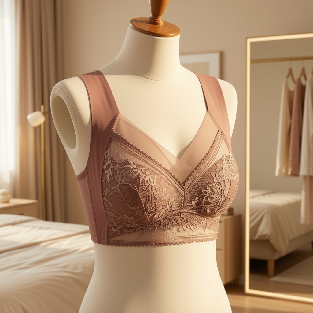 Women’s Plus Size Lace Wire Free Padded Seamless Comfort Bra Vest Soft Bralette