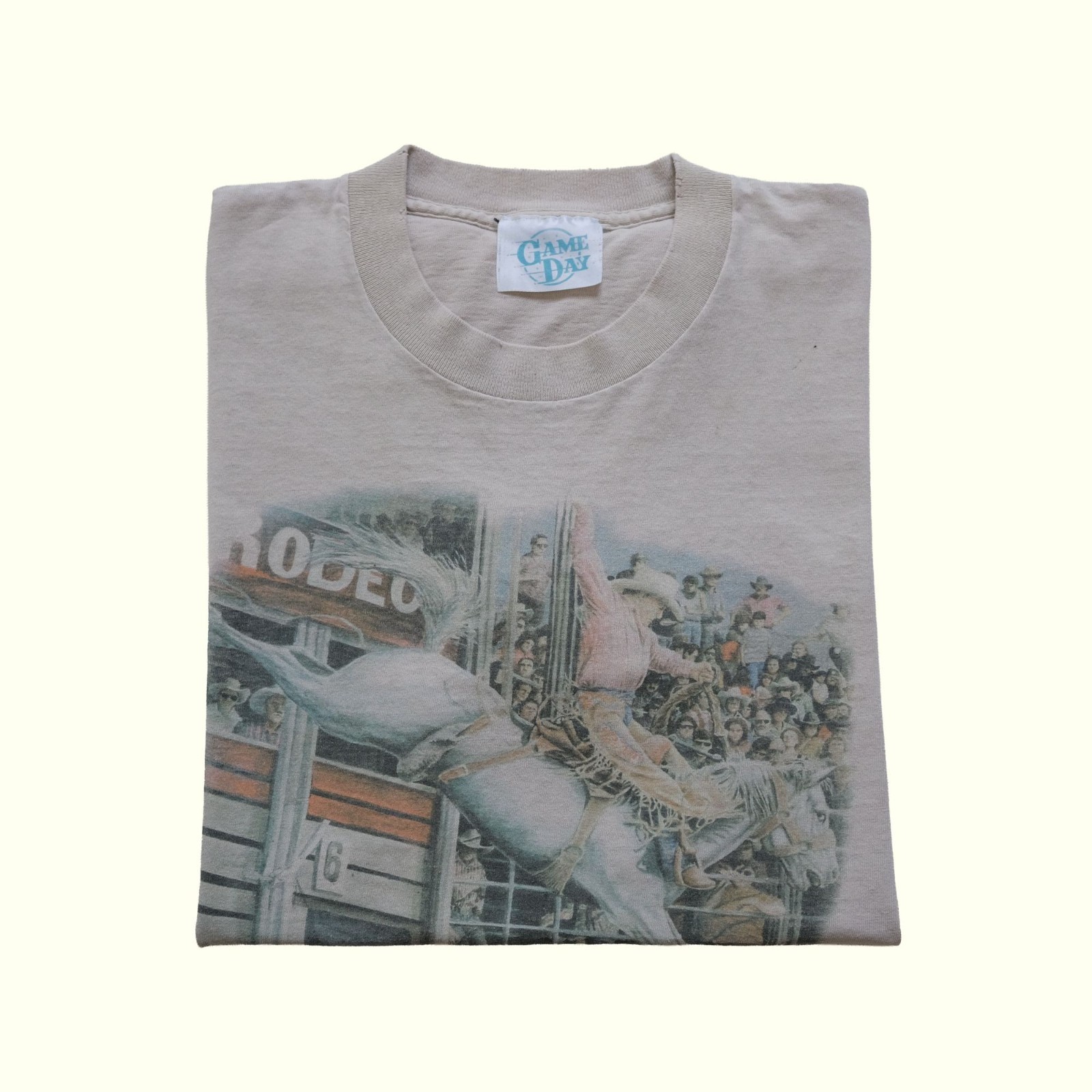 RODEO WESTERN VTG 90s 80s GRAPHIC DISTRESSED GAME DAY SINGLE STITCH T SHIRT SZ L