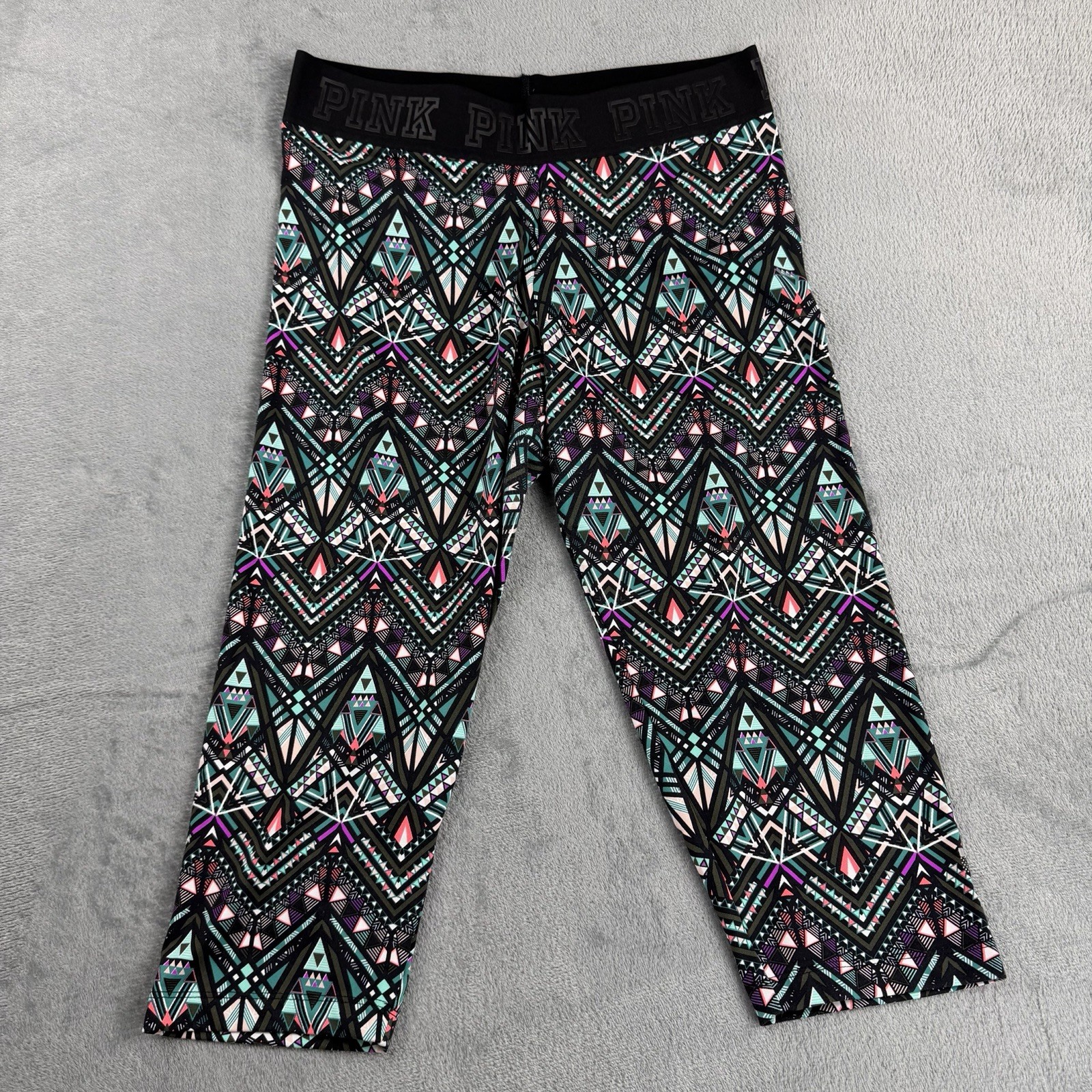 Victoria’s Secret PINK Ultimate Yoga Crop Leggings Gym Stretch Logo Medium
