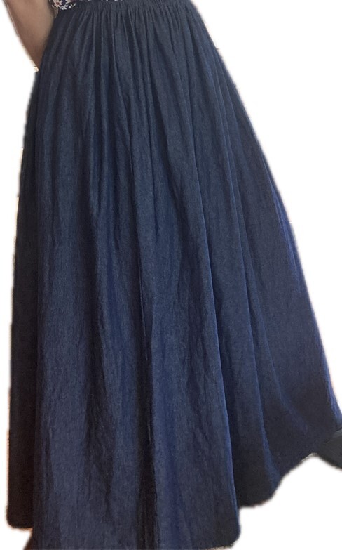 Custom Ladies skirt long full modest denim dark navy blue jean S M L XL 1X 2X 3X