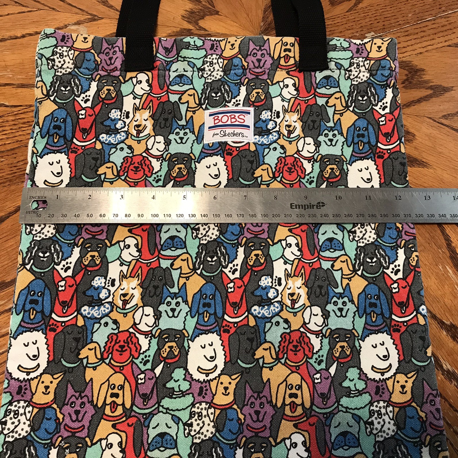 Bobs From Skechers Canvas Tote Bag Dog-Face Print featuring multiple dog breeds