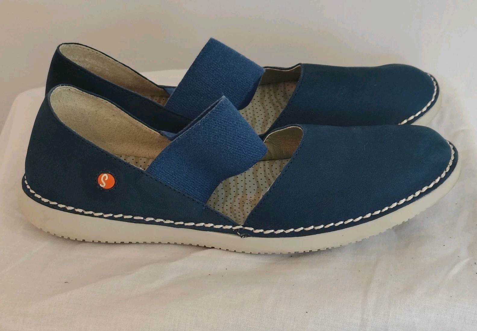 Softinos FLY LONDON Teja Mary Jane Navy Nubuck Leather Flats EU 40 / US 9-9.5