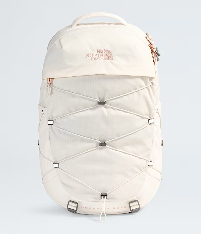 The Northface Women’s Borealis Luxe Backpack – Gardenia White/Burnt Coral Metal