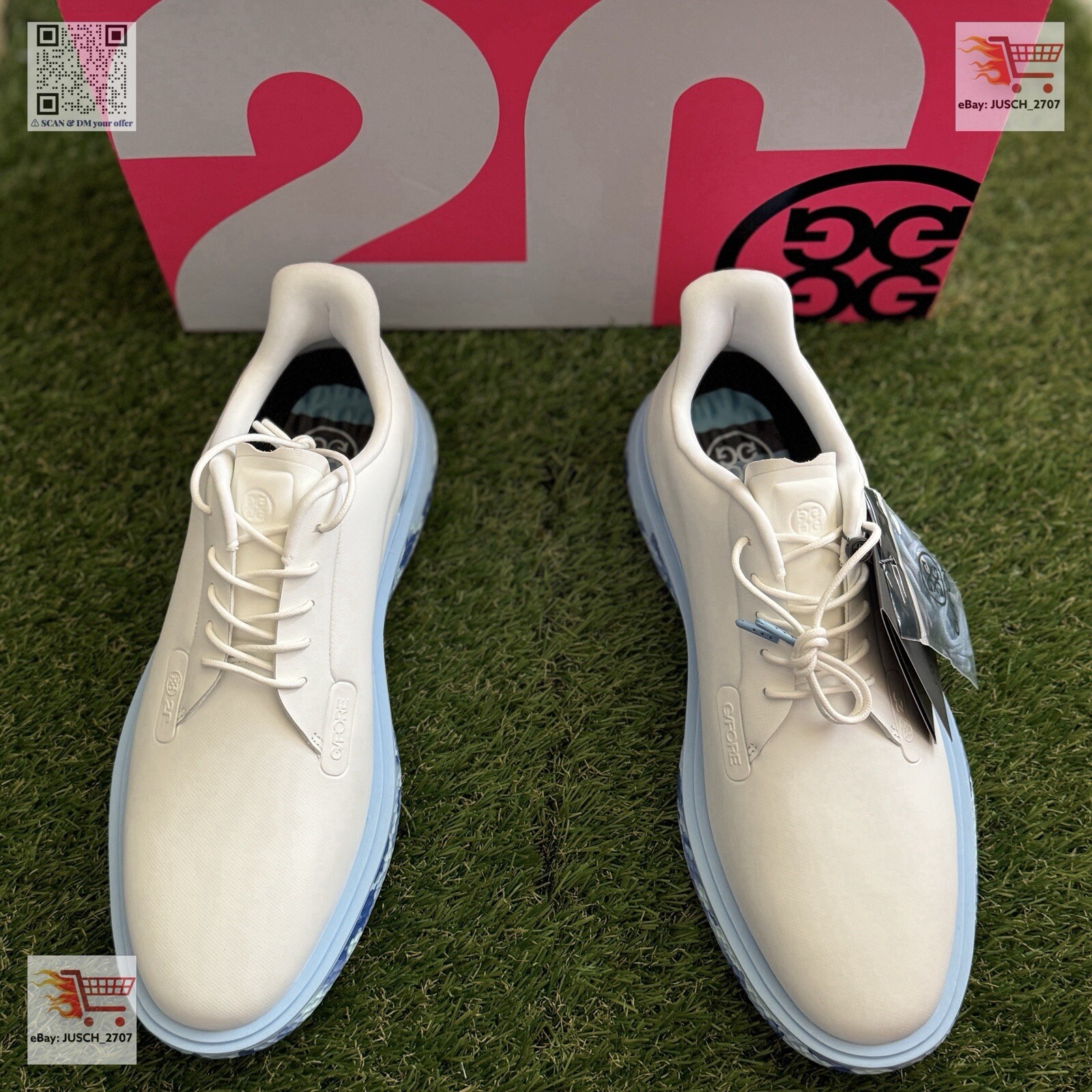 G/Fore G4 Camo Gallivan2r TPU Golf Shoe Sneaker⛳️ US 13 ⛳️ White Ice Blue Camo