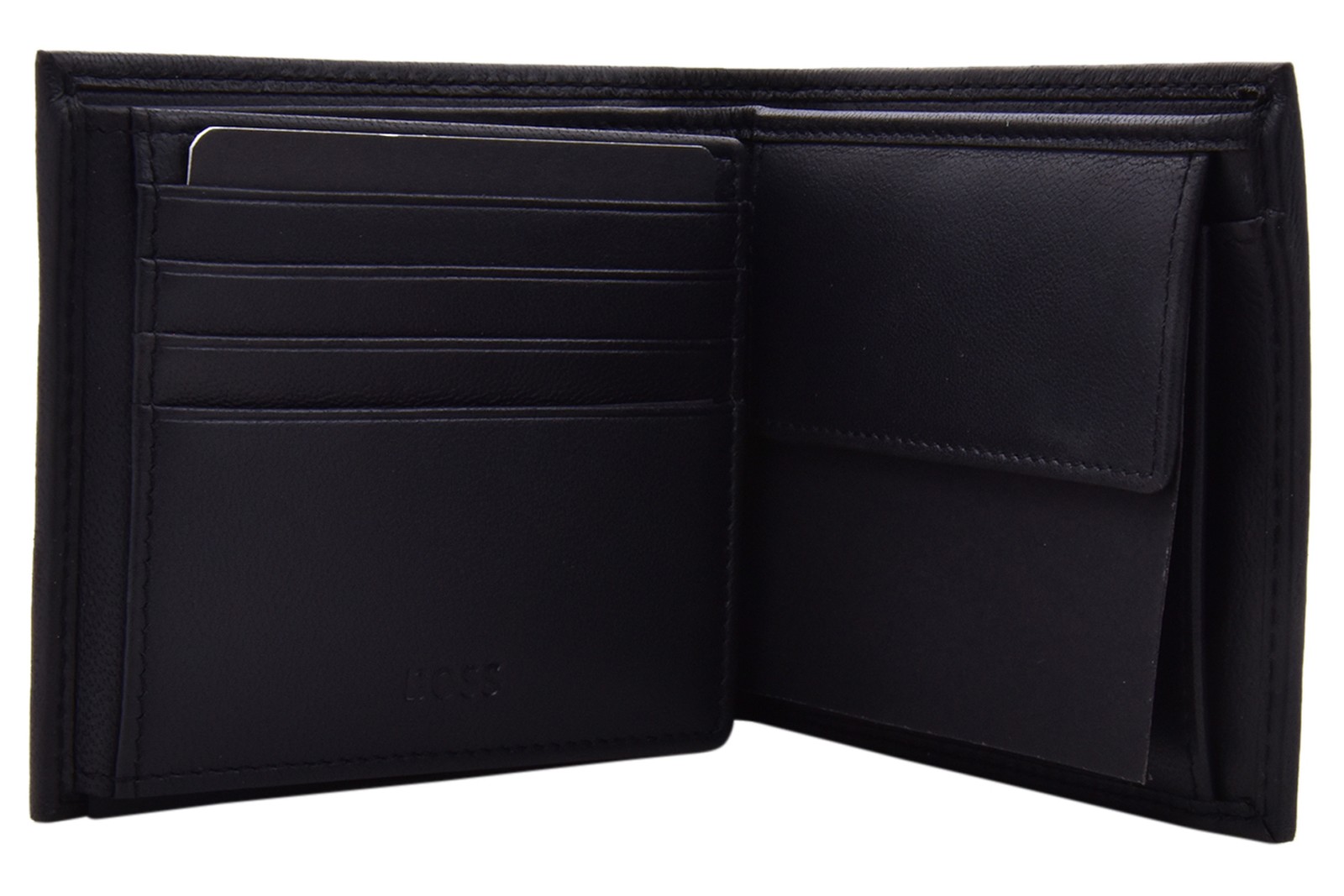 Hugo Boss Randy_N_Trifold Men’s Tri-Fold Wallet 8 Credit Card Slots Black