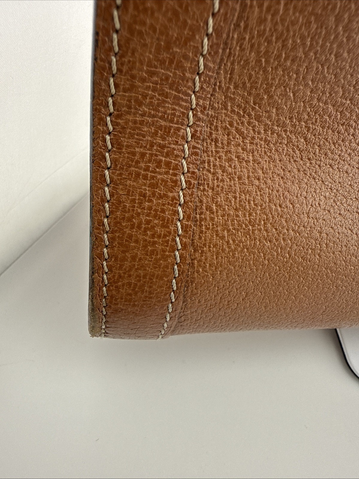 Vintage Lederer Made Italy Brown Pebbled Leather Large Tote Shopper Handbag