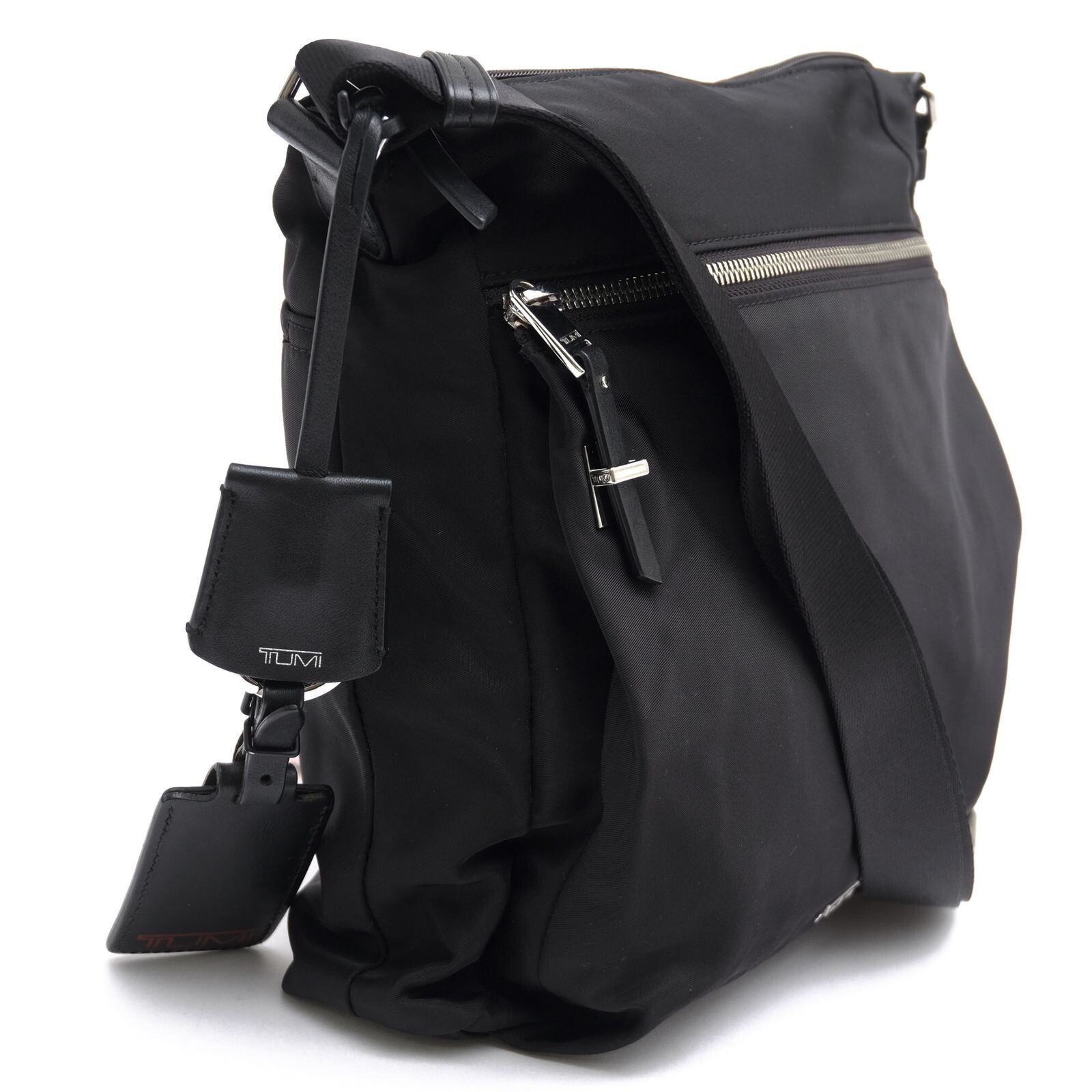 TUMI Voyageur Canton Crossbody Black Nylon Leather Shoulder Bag Authentic