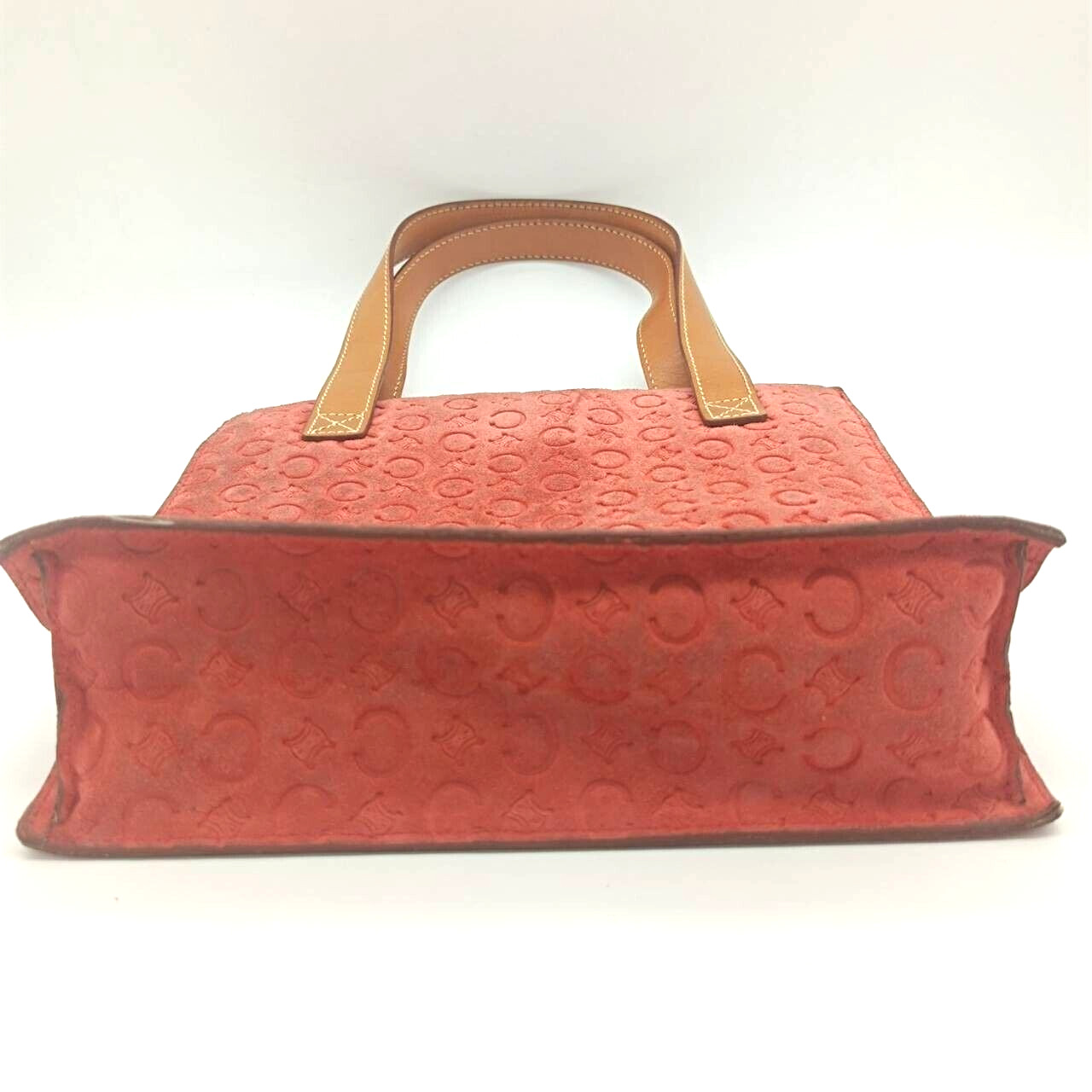 CELINE tote bag hand bag suede Macadam W 22cm/8.6in H 23cm/9.05in D 7cm/2.8in