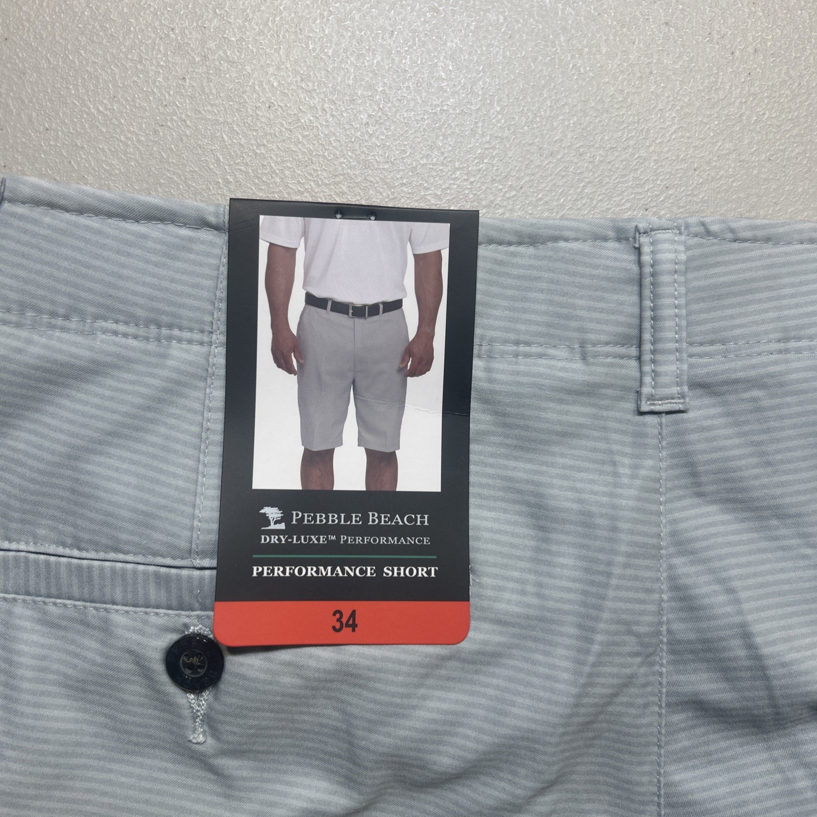 LOT OF 2 Pebble Beach Mens Dry Luxe Performance Flat Front Golf Shorts | NWT 34