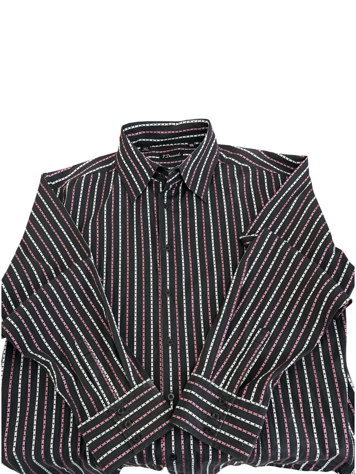 7 Diamonds Lot of 2 Men’s XXXL Big & Tall Striped Long Sleeve Dress Shirts