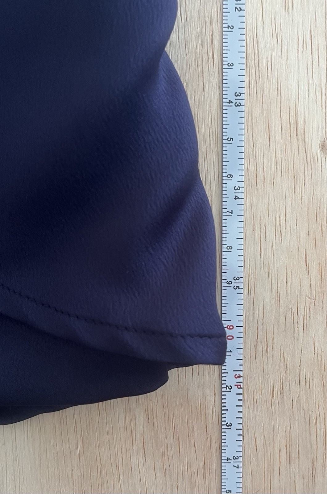H&M Navy Solid Satin Sheath Dress Sleeveless V-Neck Pleated Size 4 Cocktail