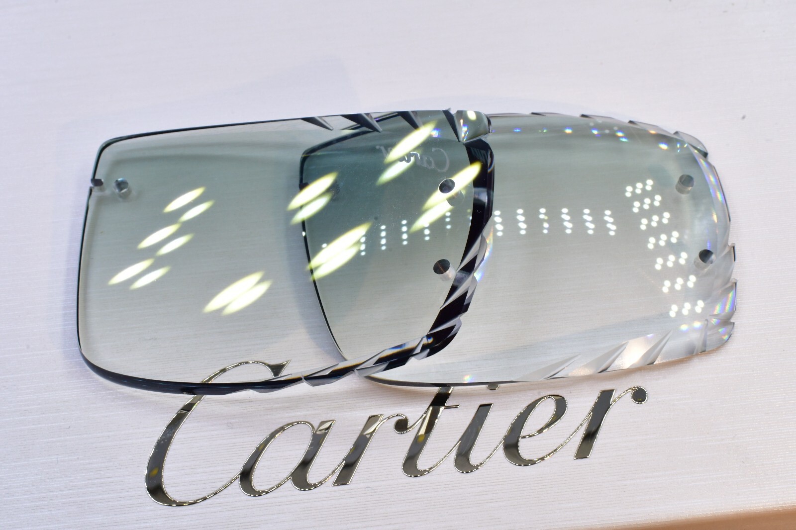 Cartier big c diamond cut lenses wood horn trivex Sunglasses ct0092o Green Smoke