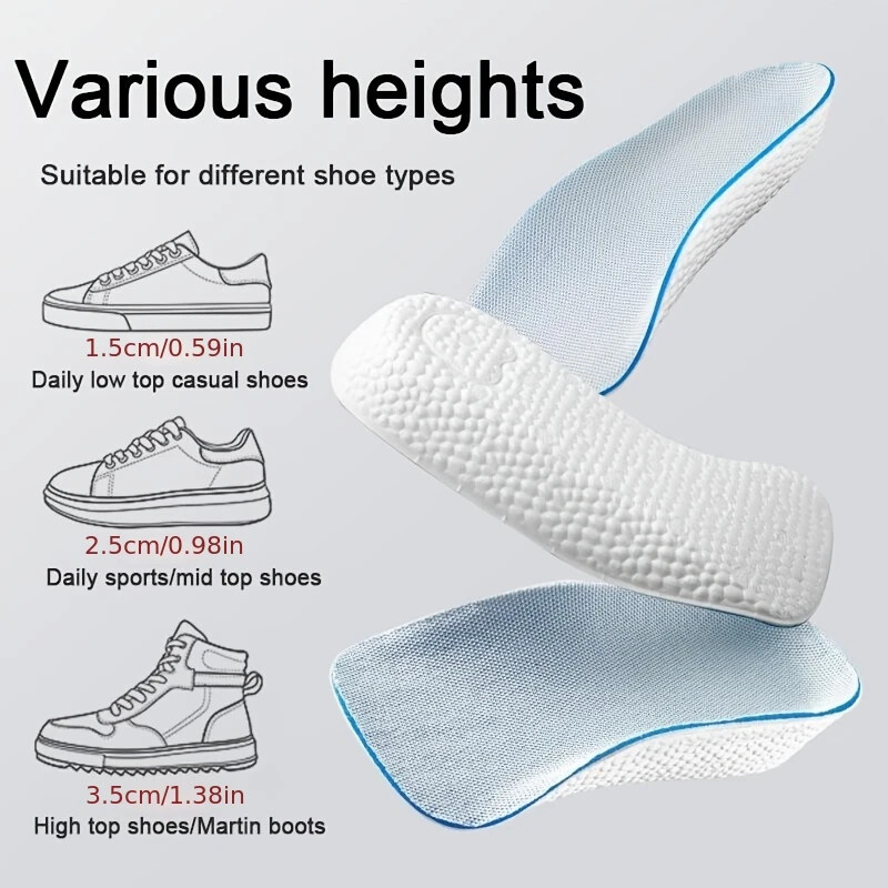 Height Increase Insoles Orthotic High Cushion Insole Arch Support Flat Feet Reli