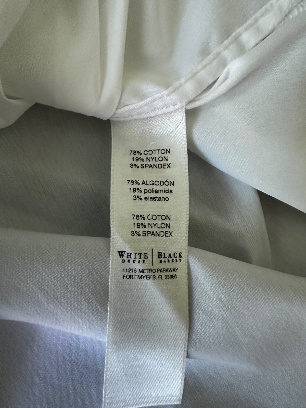 White House Black Market Off Shoulder Blouse Zip Back Size Large (TWO)