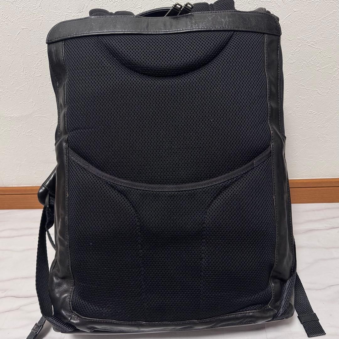 TUMI Bravo London Roll Top All Leather Backpack Black