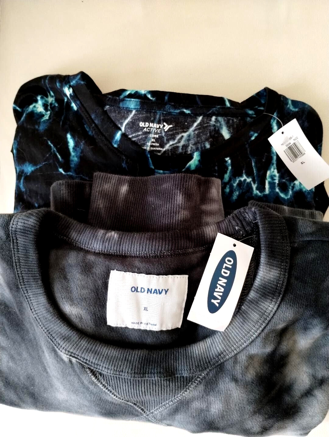 OLD NAVY Gender Neutral Tie-Dye Sweatshirt & ON Active Tie-Dye L/S Tee-SZ XL!!