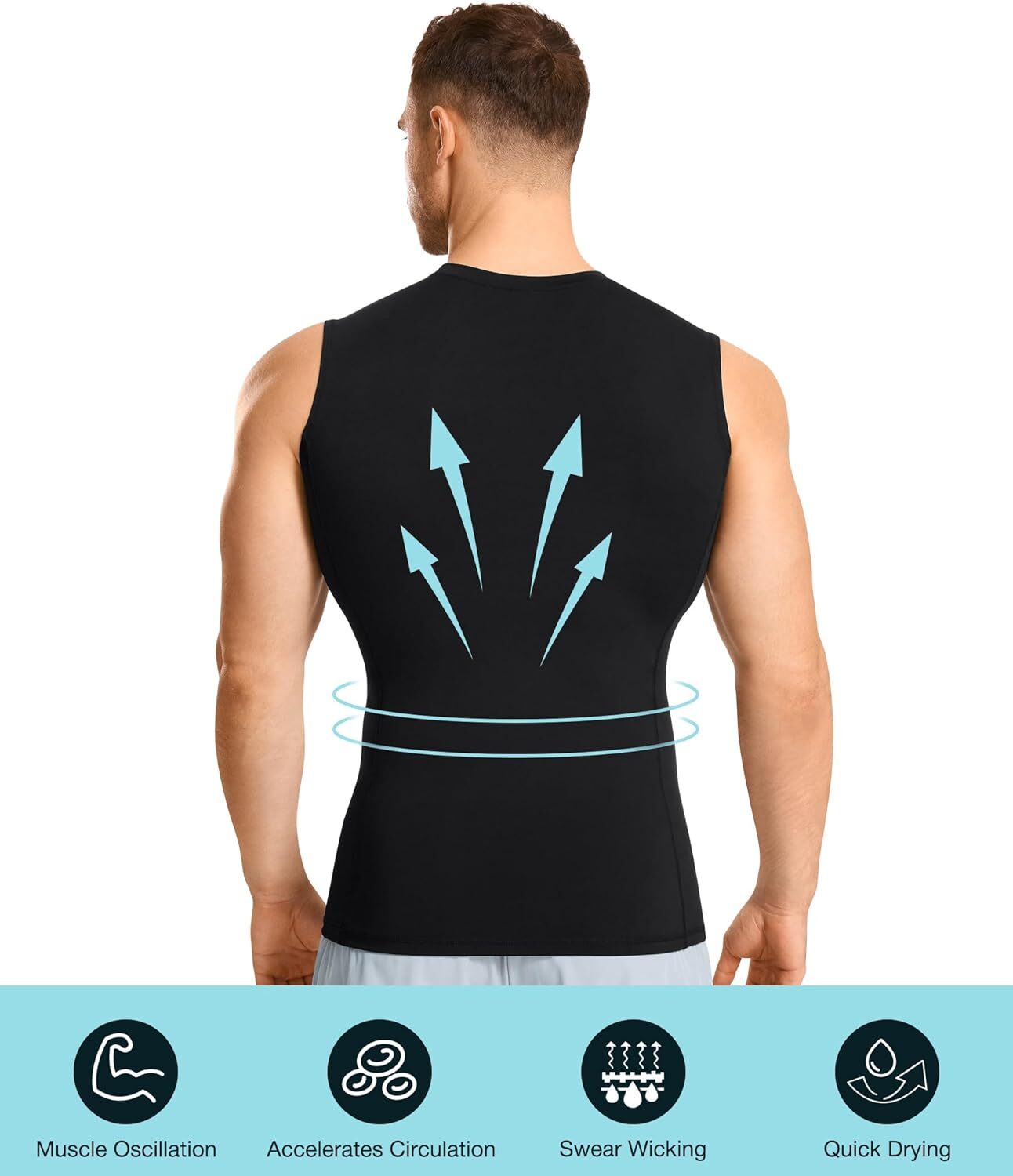 Mens Athletic Compression Shirts Workout Tank Top Base Layer Running Basketball