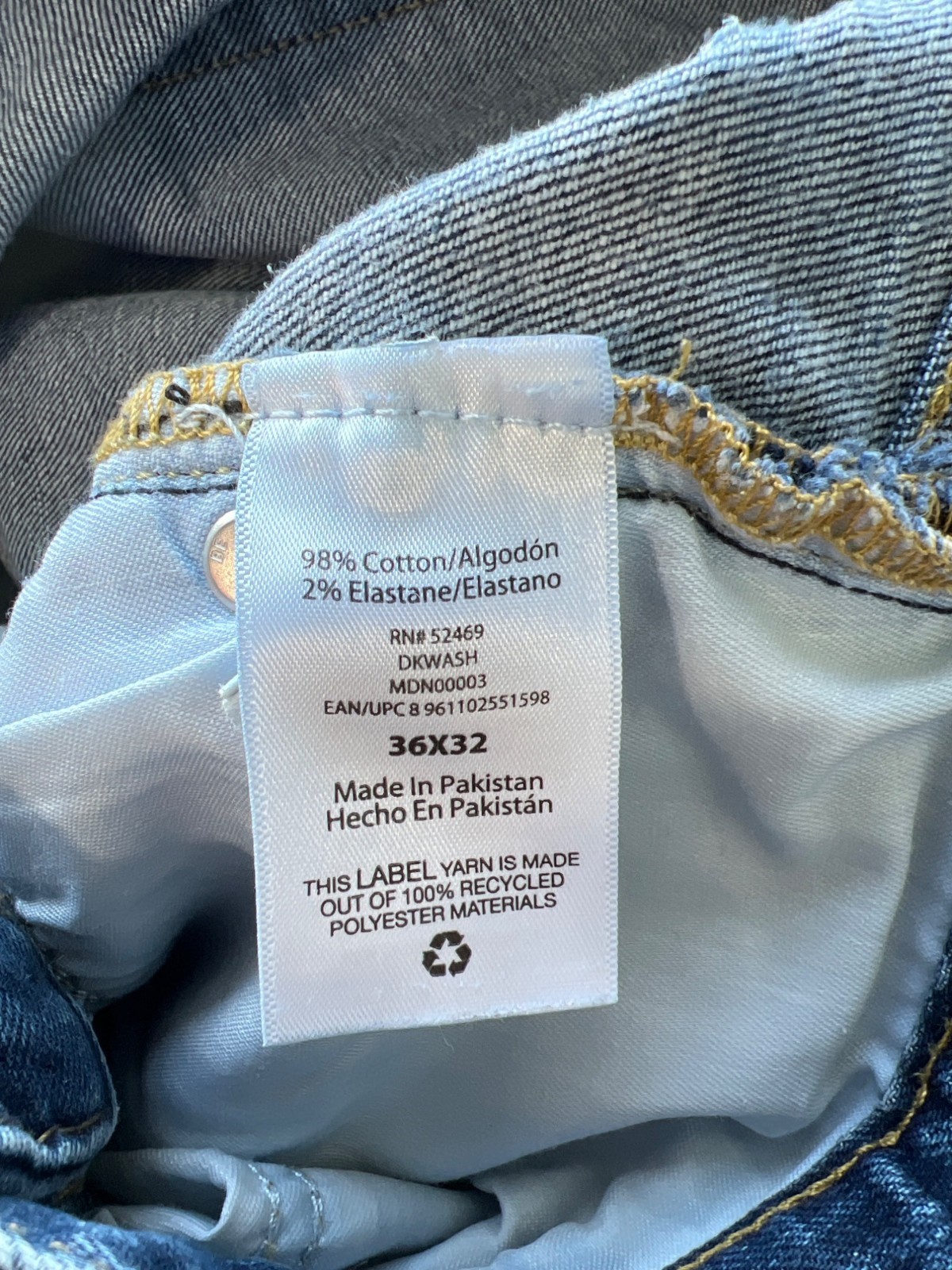 Free Assembly Jeans Size 36×32 Dark Wash Denim Classic Fit Cotton Blend Casual