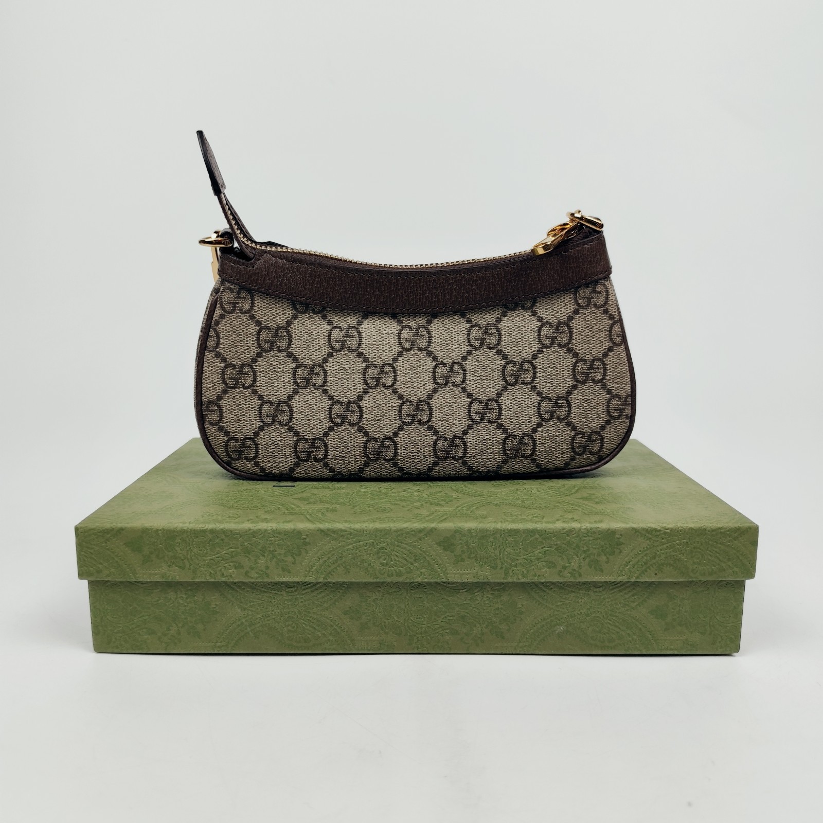 Gucci Ophidia Mini Women’s Leather Shoulder Bag Beige & Ebony GG Supreme Canvas