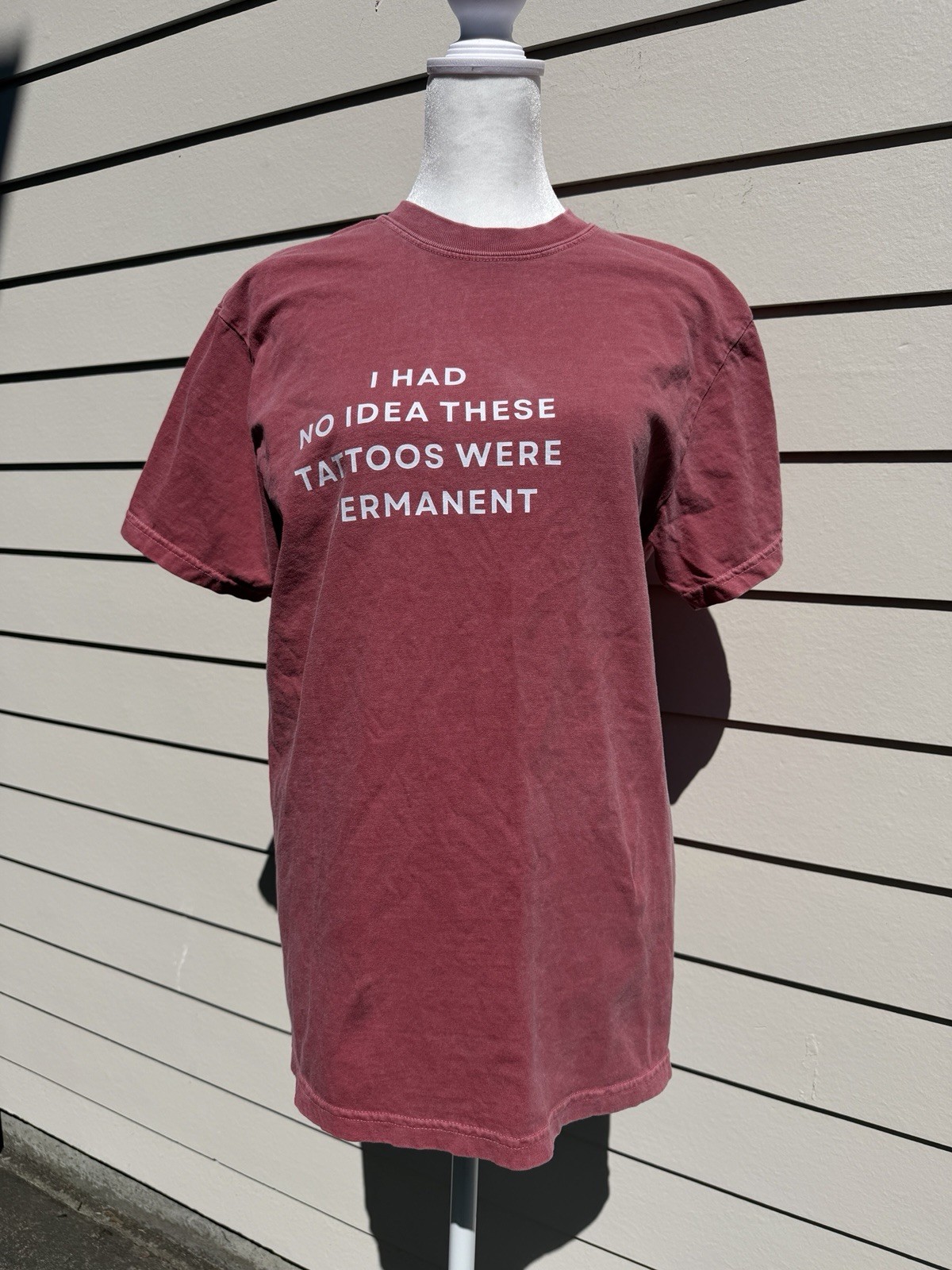 Comfort Colors Burgundy Heavyweight Crew Neck Graphic T-Shirt Unisex Size M