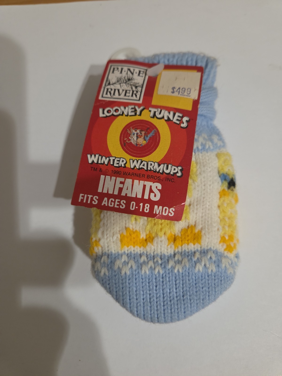 Vintage Baby Looney Tunes Tweety Bird Infant Mittens NWT 1990s