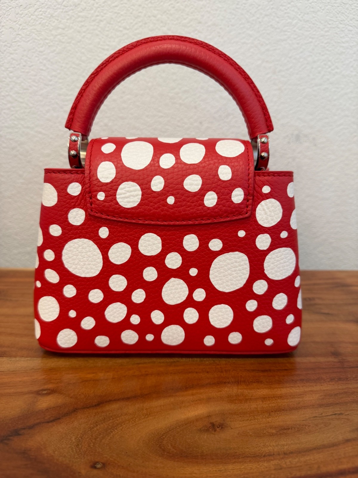 Pre-Loved Louis Vuitton LV X Yayoi Kusama Taurillion Capucines Mini Red White