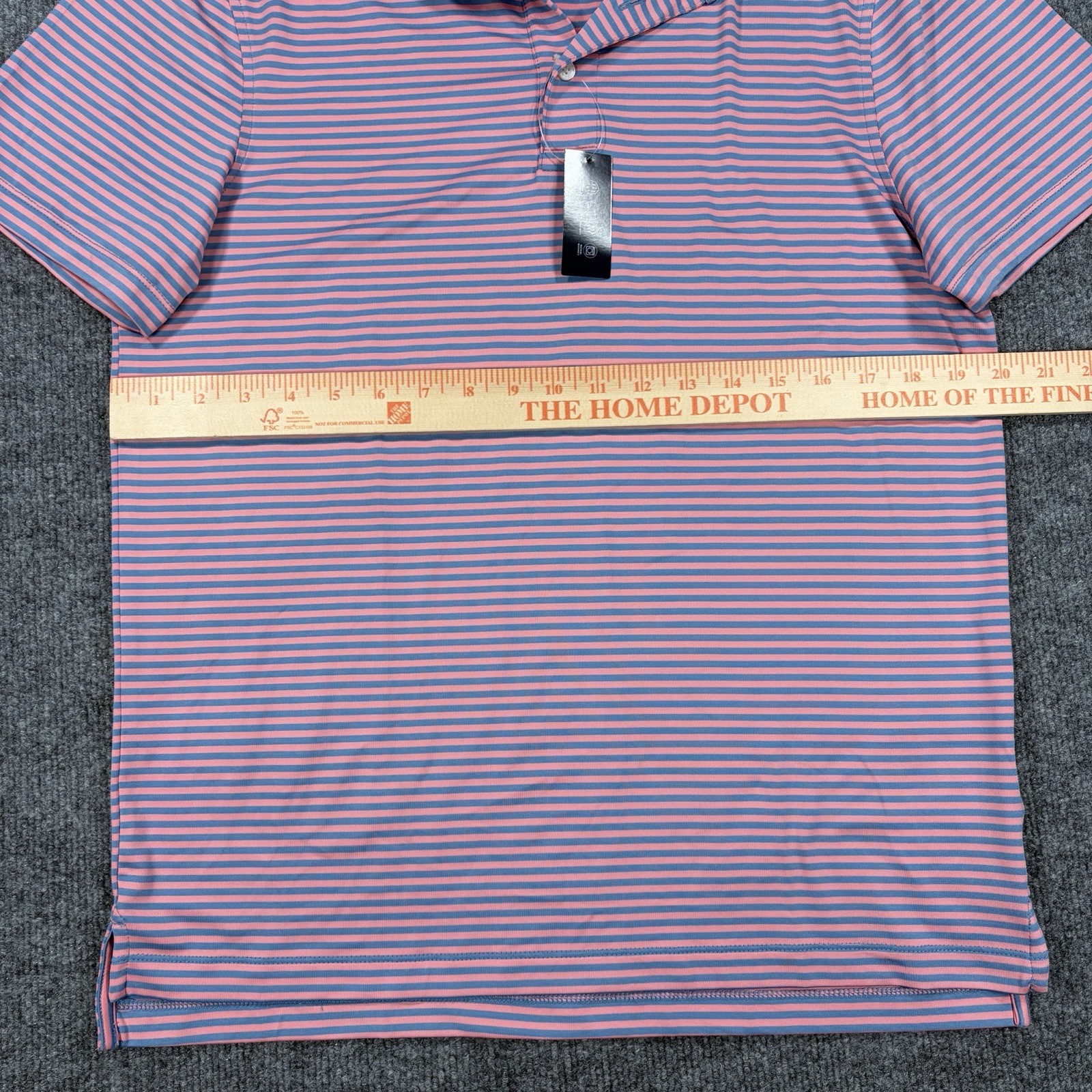 NWT J Crew Polo Shirt Men M Pink Blue Striped Performance Golf Stretch Athletic