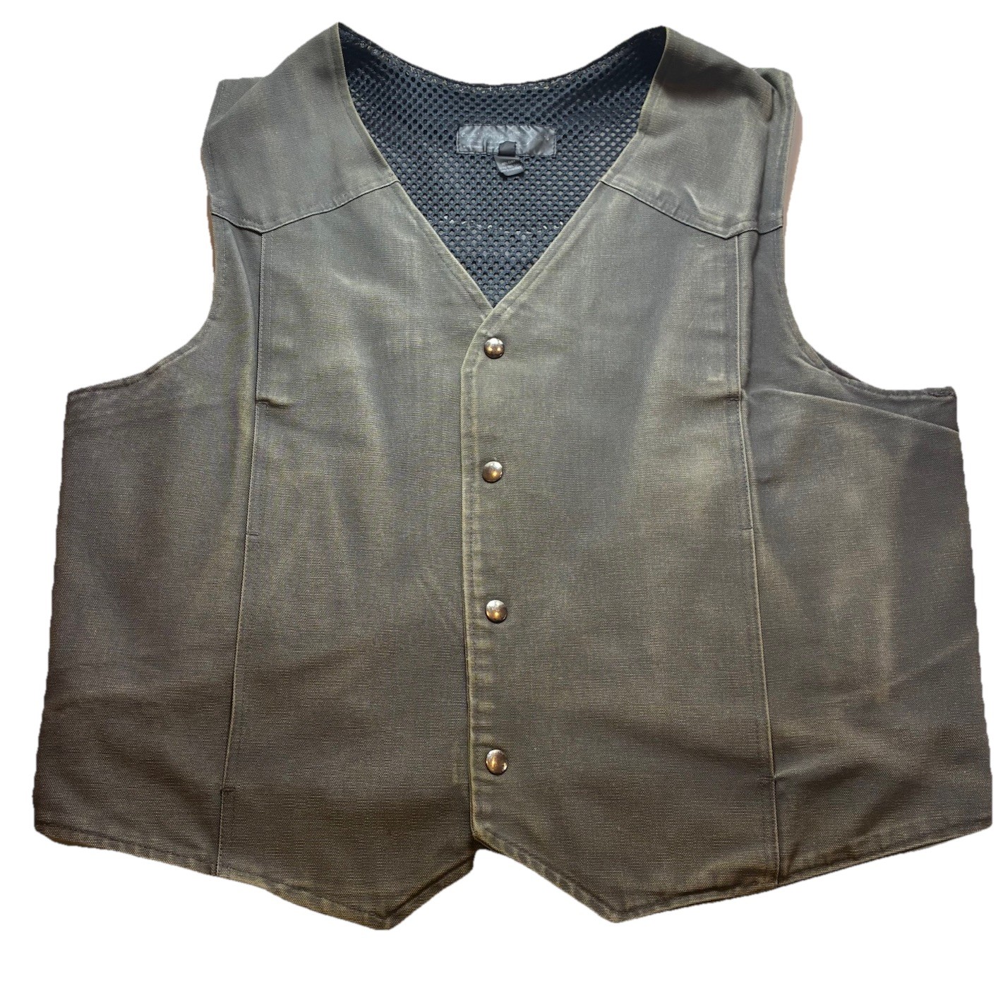Conceal Carry Outfitters Denim Canvas Vest Gray Biker Motorcycle Holster Mag XL