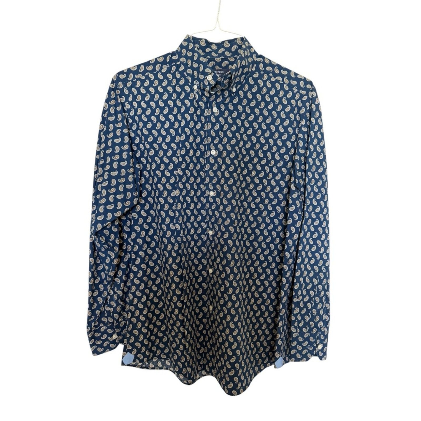 Cremieux Premium Cotton Paisley Pattern Button Up Casual Dress Shirt M