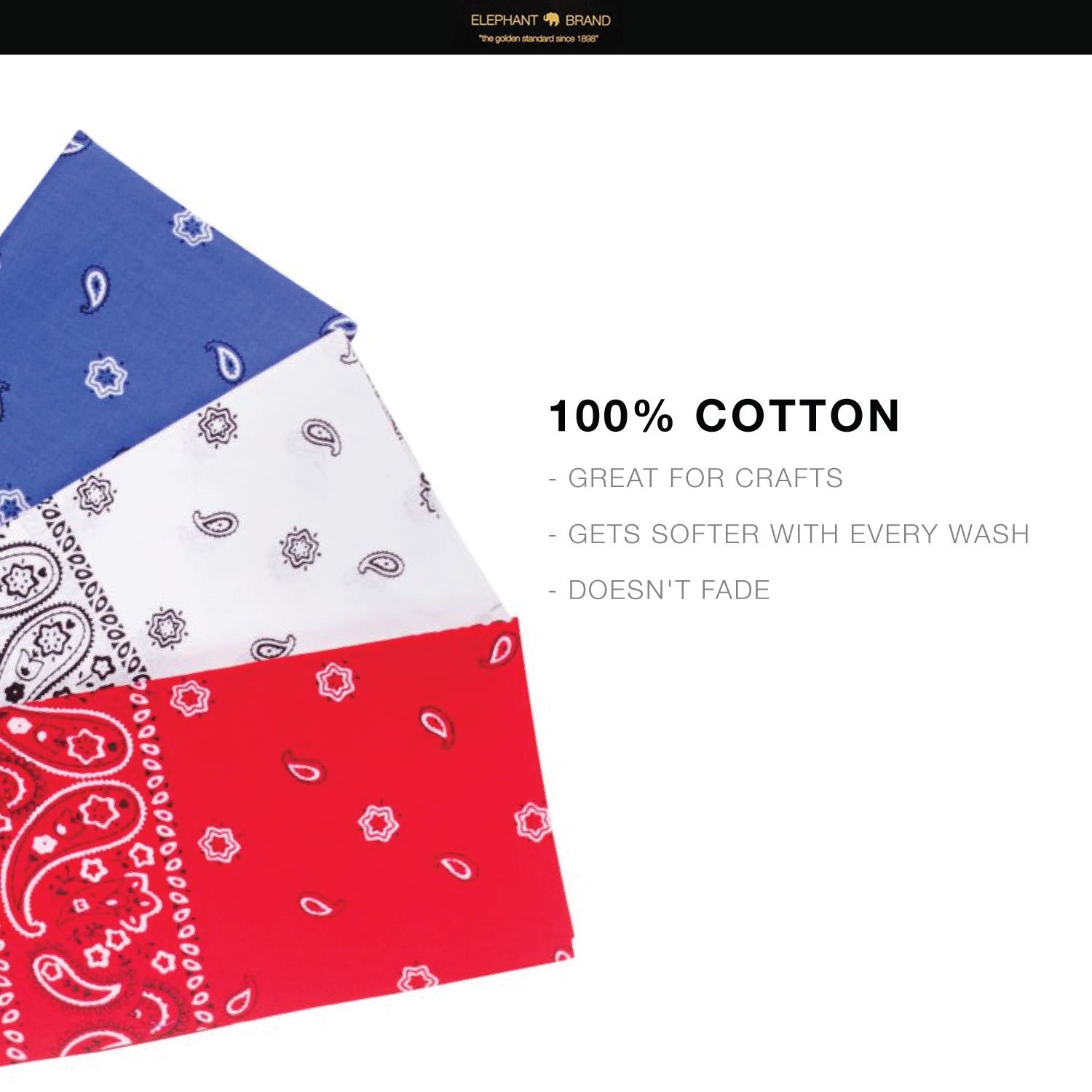 Bandanas 100% cotton since 1898-12 Pack (Maroon)