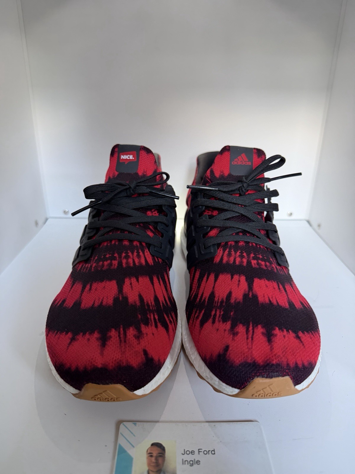 Adidas Ultra Boost Nice Kicks No Vacancy Size 9.5 Red Black Tie Dye Near Mint