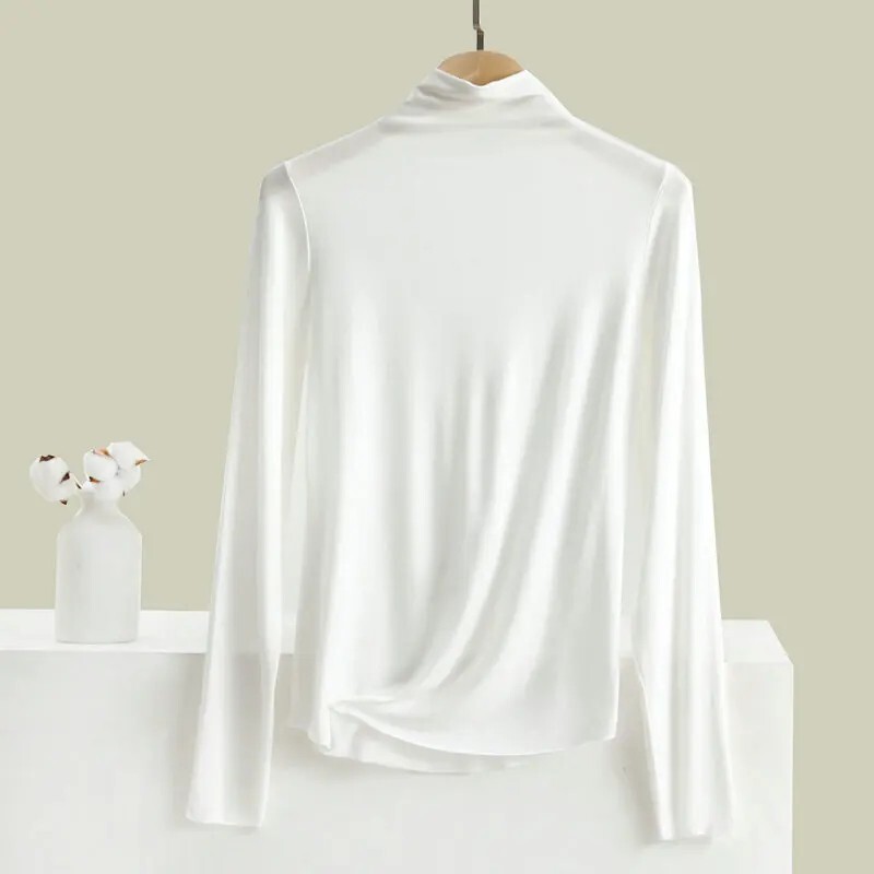 Hot Sale Womens Fashion hot tops High Neck T Shirt Undershirt Long Sleeve